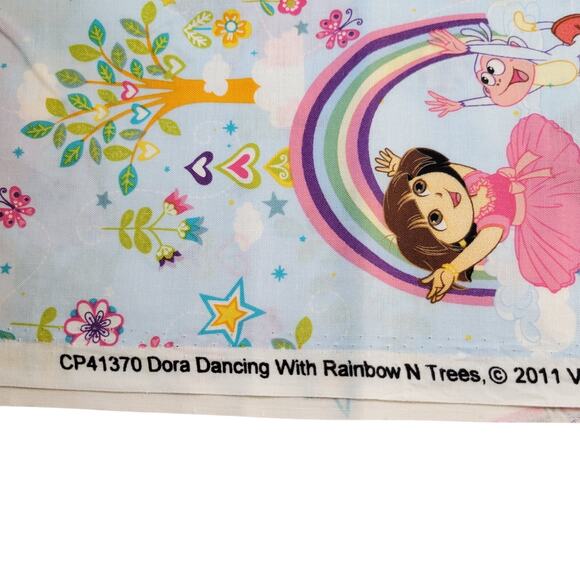 Cotton Fabric Dora Dancing With Rainbow N Trees 2011 Springs Creative 43” x 44” - Picture 7 of 13